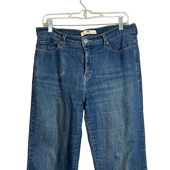 LEVI'S 512 Perfectly Slimming Dark Wash Blue Denim Bootcut Jeans Women's 12 S/C - Picture 2 of 6
